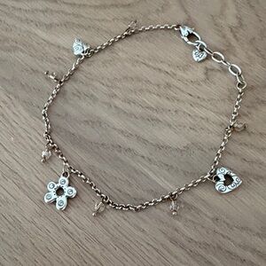 Brighton Silver Flower Charm Anklet
